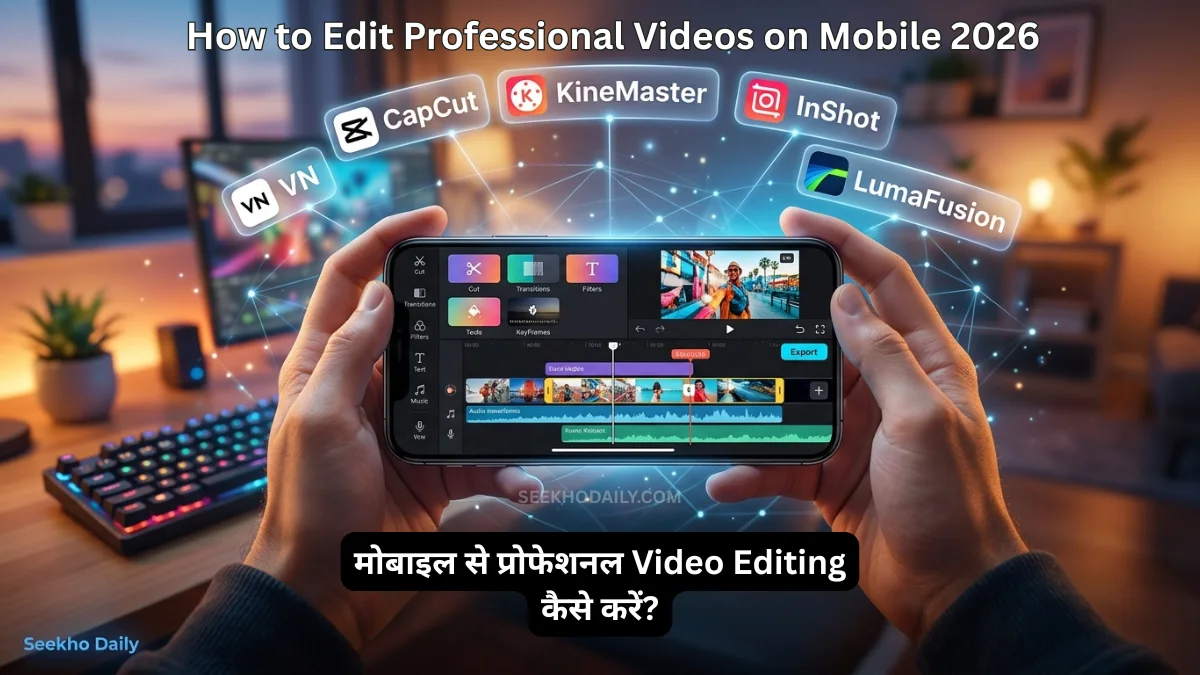 How to Edit Professional Videos on Mobile in Hindi 2026 Best Free Apps Guide by Seekho Daily