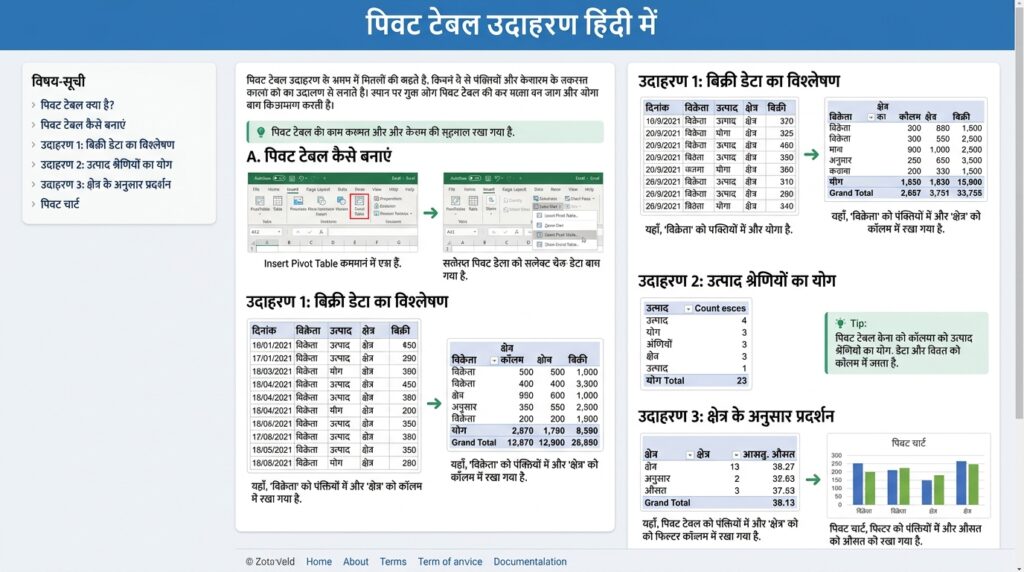 Pivot Table Examples HIndi